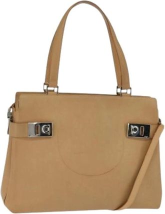 Ferragamo Pre-owned Handbags, female, Beige, Size: ONE SIZE Pre-owned Handbag