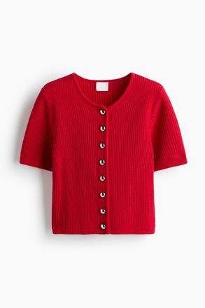 H&M Cardigan in Rippstrick - Rot
