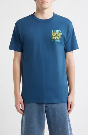 Obey Grown with Love Graphic T-Shirt in Harbor Blue at Nordstrom, Size Xx-Large