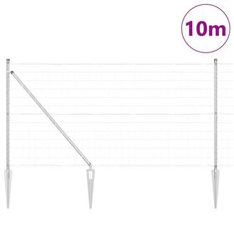 Berkfield Home Versatile Euro Fence with 7 Spike Posts 1.2x10 m Galvanised Steel in Silver