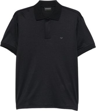 Emporio Armani Blue Short Sleeves Logo Polo