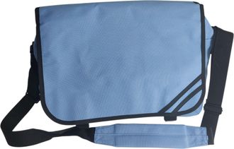 Generic Mens Messenger Bag with Padded Shoulder Strap, 41 x 31 x 12 cm, Light Blue, Laptop and Tablet Compatible, Satchel Shoulder Bag, School College Work