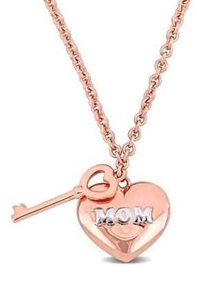 Delmar Heart & Key Charm Pendant Necklace in Rose at Nordstrom Rack