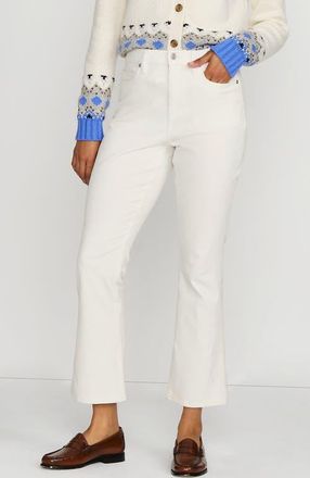 Lands End High Rise Corduroy Kick Crop Pants in Ivory at Nordstrom, Size 12