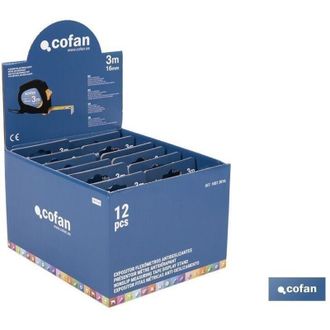 cofan Cofan - Expositor De Flex&oacute;metros Antideslizantes 16 Mm X 3 M 12 Uds
