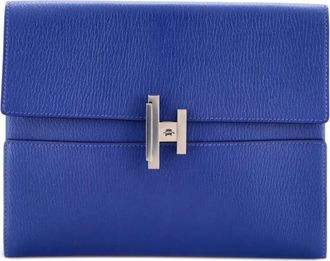 Herm&egrave;s Cinhetic Chevre Mysore clutch bag - Blauw