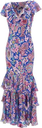 Rixo Amelle Jurk - Dames - Maxi kleedjes - Veelkleurig - S - Kleedjes
