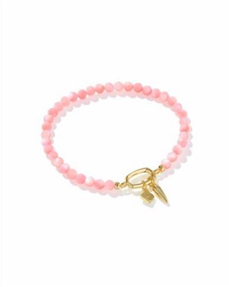Kendra Scott Womens Sylvia Stretch Bracelet In Gold Pink Chalcedony