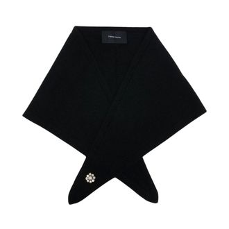 Simone Rocha Embellished Cashmere Neckerchief - female - Simone Rocha - Winter Scarves - Black - ONE SIZE - Accessories