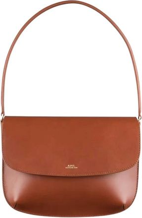 A.P.C. Sarah Mini Schoudertas - Dames - Schoudertassen - Bruin - ONE Size - Katoen - Tassen