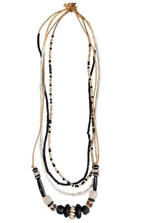 Twine & Twig Womens Layer Necklace Set In Black