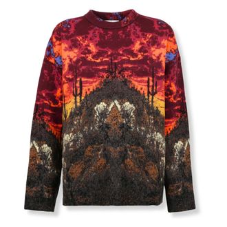 Laneus Round-neck Knitwear, female, Multicolor, S, Maglia Jacquard Oniric Desert