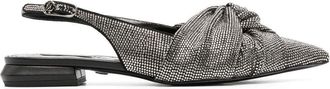 Roberto Cavalli crystal-embellished slingback ballerinas - women - Goat Skin/Bos Taurus/Goat Skin - 40 - Grey