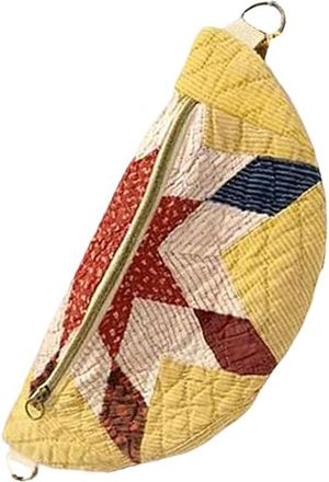 Generic Vintage-Inspired Patchwork Quilted Sling Bag,Quilted Crossbody Lightweight Sling Bag for Daily Travel Work ( D)