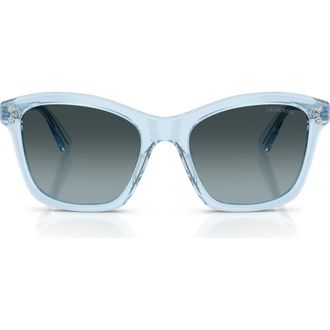 Swarovski 54mm Gradient Square Sunglasses in Transparent Light Blue /Blue at Nordstrom