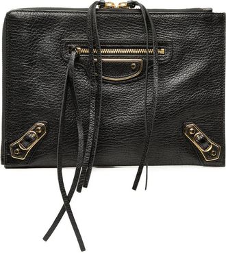 Balenciaga Pre-owned Balenciaga Lambskin Motocross Metallic Edge Flat Clutch Ladies C63MJVGYN17RNOQO