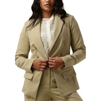 Summum Jassen, Dames, Groen, L, Leer, Getailleerde Soft Foam Blazer