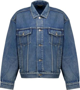 Saint Laurent Denim 70s Trucker Jacket - Dames - Spijkerjassen - Blauw - L - Denim - Jassen