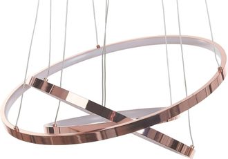Beliani L&aacute;mpara De Techo Led De Metal Rosa Dorado Aluminio 3 Anillos Glamour Moderno Atrek