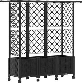 vidaXL Cama Elevada Con Trellis Y Techo Negro 163,5 X 40 X 142 Cm Pp Vidaxl