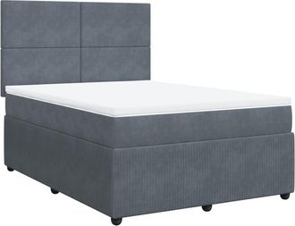 vidaXL Vidaxl - Cama Box Spring Con Colch&oacute;n Terciopelo Gris Oscuro 140x200 Cm