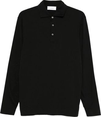 Lardini Polo Shirt met lange mouwen - Heren - Polos - Zwart - M - Katoen - Tops