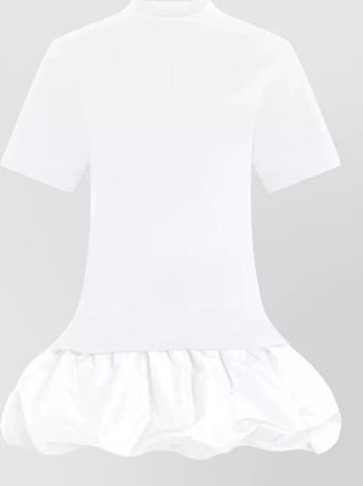 Patou faille t shirt dress short sleeves ruffle