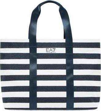 Emporio Armani Striped Cotton Shopper Bag - Dames - Shoppers - Veelkleurig - ONE Size - Katoen - Tassen