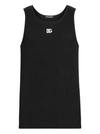 Tシャツ・カットソー DOLCE & GABBANA BLACK COTTON MARCELLO TANK TOP 17405418_37931599_600.jpg