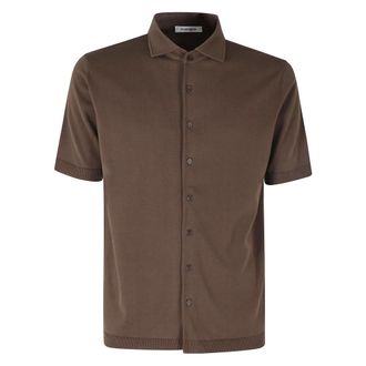 KANGRA Short Sleeve Shirts, male, Brown, Size: XL Maglia Mm Cotone 1Filo