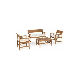 BIZZOTTO Bizzotto - Yes Everyday Set Salotto In Legno Acacia Noemi Con Cuscini