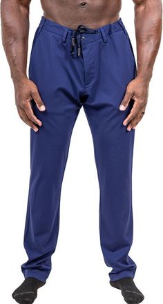 Maceoo Marthyr Tapered Leg Drawstring Pants in Blue at Nordstrom, Size 38