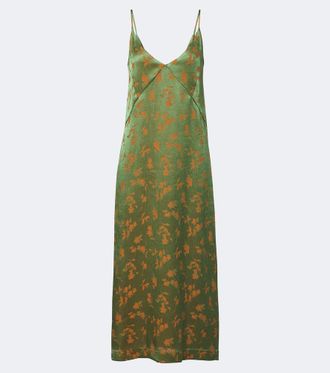 Dries Van Noten Floral jacquard satin slip dress