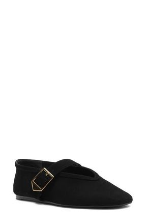 Schutz Vicki Buckle Mary Jane Flat in Black at Nordstrom, Size 7.5