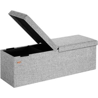 Deuba Casaria Cassapanca con Coperchio Pieghevole Baule Pouf Poggiapiedi xl Light Grey (en)