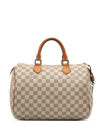 Louis Vuitton 2011 Damier Azur Speedy 30 boston bag - women - Fabric/Leather - One Size - White