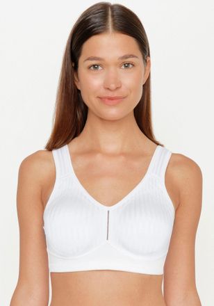 Susa B&uuml;gelloser BH SUSA Cremona, Damen, Gr. 100, Cup D, weiss (wei&szlig;), Obermaterial: 65% Polyamid, 28% Elasthan, 7% Polyester, gestreift, bequem, BHs B&uuml;gell