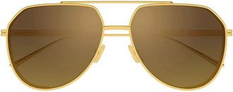 Bottega Veneta Aviator Full Rim Sunglasses - Gold