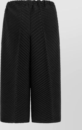 Issey Miyake pleated wide-leg cropped knee-length shorts