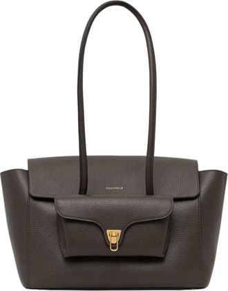 Coccinelle Double Beat Shopper - Dames - Shoppers - Groen - ONE Size - Leer - Tassen