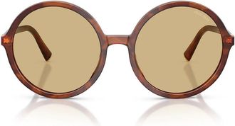 Miu Miu Sunglasses Mub02 S 26 E10 R Striped Tobacco/Yellow Women