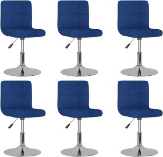 vidaXL Sillas De Comedor Giratorias 6 Unidades Tela Azul Vidaxl