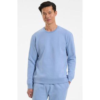 Lands End Long Sleeve Serious Sweats Crewneck Sweatshirt in Oasis Blue at Nordstrom, Size Xx-Large