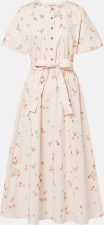 Altuzarra Paulina floral belted cotton-blend midi dress