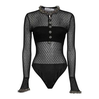 Self Portrait Dames, Tops, Zwart, Maat: M Viscose