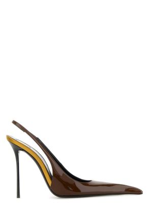 Saint Laurent Brown Two-Tone Leather Heels