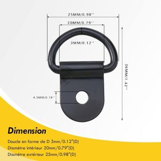 OEM 100 Anillas En D Resistentes De Acero Inoxidable Para Amarre, Ganchos De Montaje Para Remolques, Camiones, Camping, Color Negro