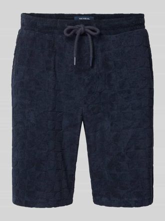 Mc Neal Shorts mit Strukturmuster und Eingrifftaschen in Dunkelblau, Gr&ouml;&szlig;e XXL