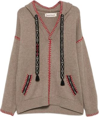 Baziszt Kafti Hoodie - - Knitwear - Uomo - Marrone - M