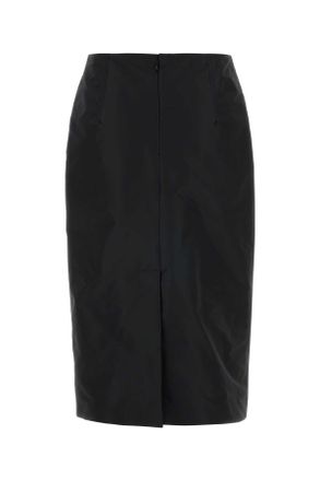 Jil Sander Womens Black Faille Skirt Gonne